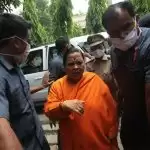 BJP leader Uma Bharti appears at CBI court in Babri mosque demolition case