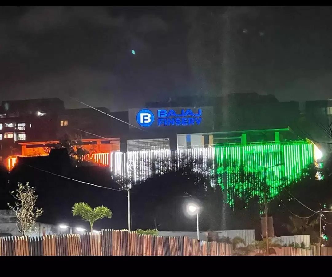 Bajaj Finserv Limited Head Office Illuminated in Tricolour