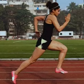 Taapsee is halfway through the finish mark