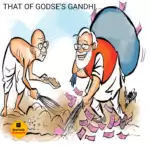 Sketched thoughts- Your face resembles that of Godse’s Gandhi