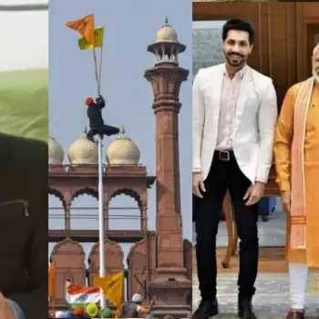 What is the BJP connection of Deep Sidhu who hoisted the religious flag on Red Fort?