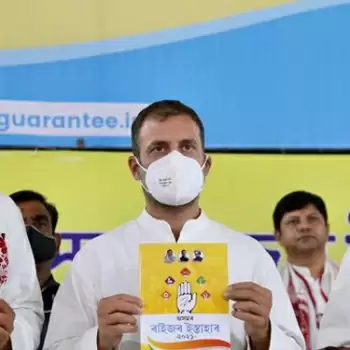 Rahul release manifesto in Assam, much to all sections
