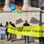 Baloch diaspora protests at iconic Trafalgar Square to draw attention to rights violations by China-backed Pakistan
