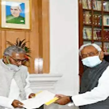 Nitish resigns, will continue as caretaker CM