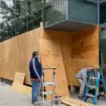 Fears of unrest after elections in America, shops are being covered with plywood