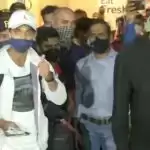 Victorious Team India arrives home