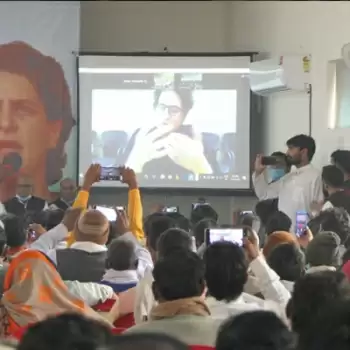 Priyanka addresses Dalit panchayat in UP