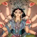 Durga idol comes with a silver mask to spread awareness