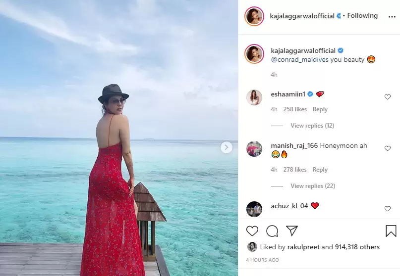 Kajal Aggarwal gives a sneak peek into her honeymoon