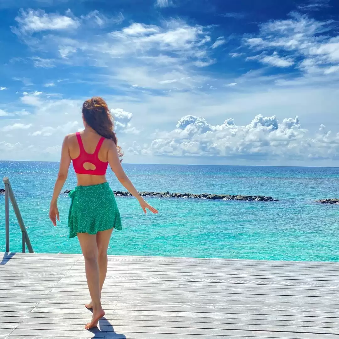 Popular actress of South Industry Vedhika Kumar’s Maldives pictures will give you a Vacation Goal.