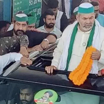 Rakesh Tikait Arrives in Muzaffarnagar for Rally