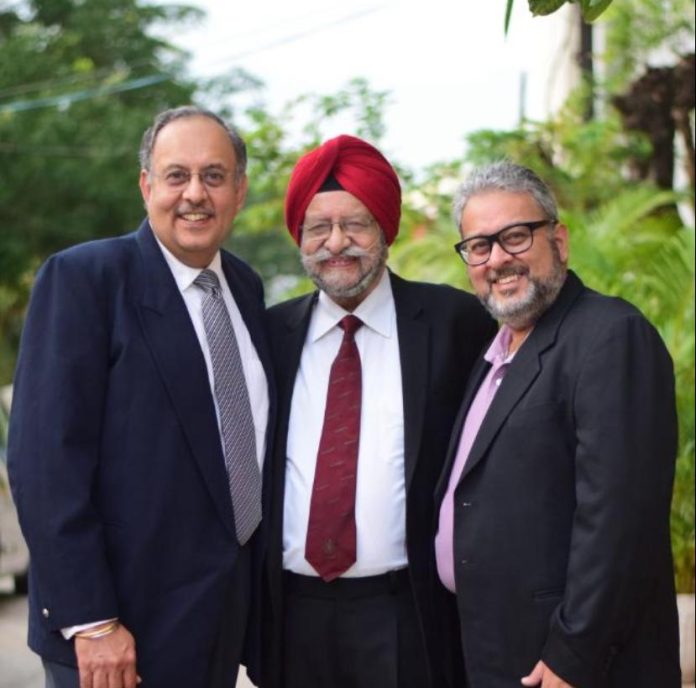 Jaideep Singh - Managing director Zodiac Reprographics with Col Mohandip Singh - founder and chairman and Ajaydeep Singh , director Zodiac