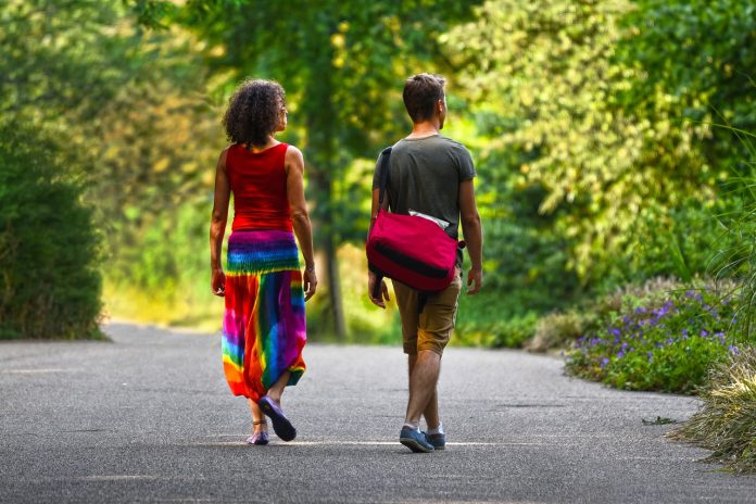 couple walking outdoor