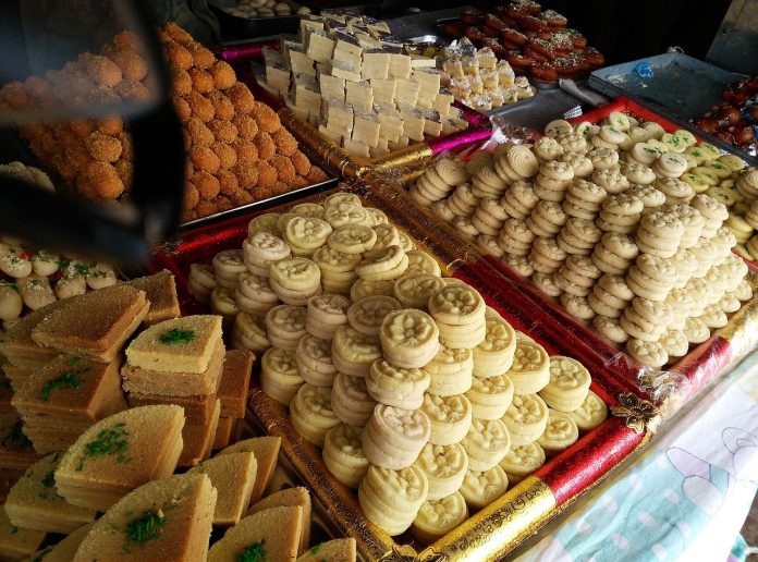 diwali sweets on display