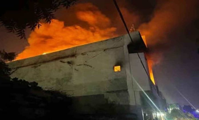 Footwear godown in Agra catches fire after burning firecracker lands on it