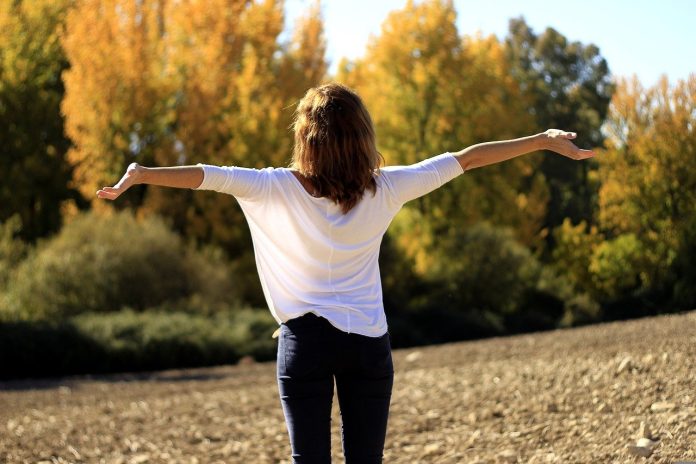 woman in happy mood