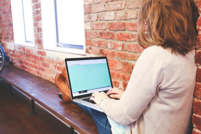 woman with a laptop
