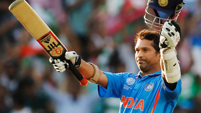 sachin in cricket stadium