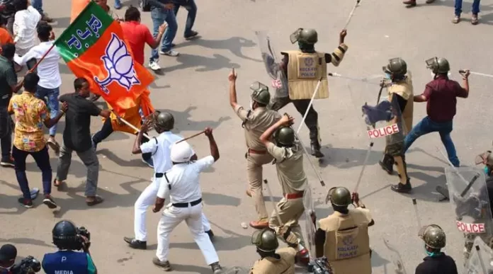 BJP members and police clash in Barrackpore, leaving multiple people hurt