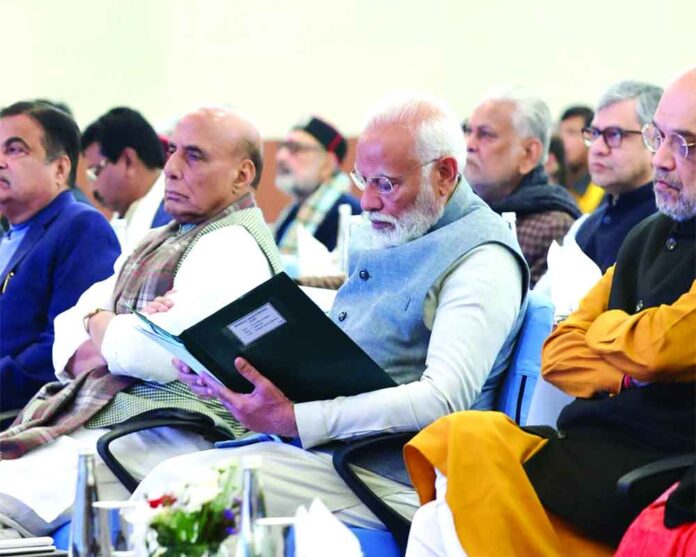 The 100-day agenda for Viksit Bharat is outlined by the BJP