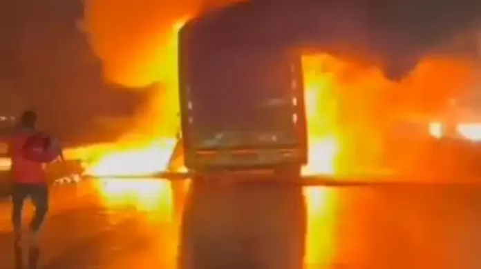 Bus Catches Fire